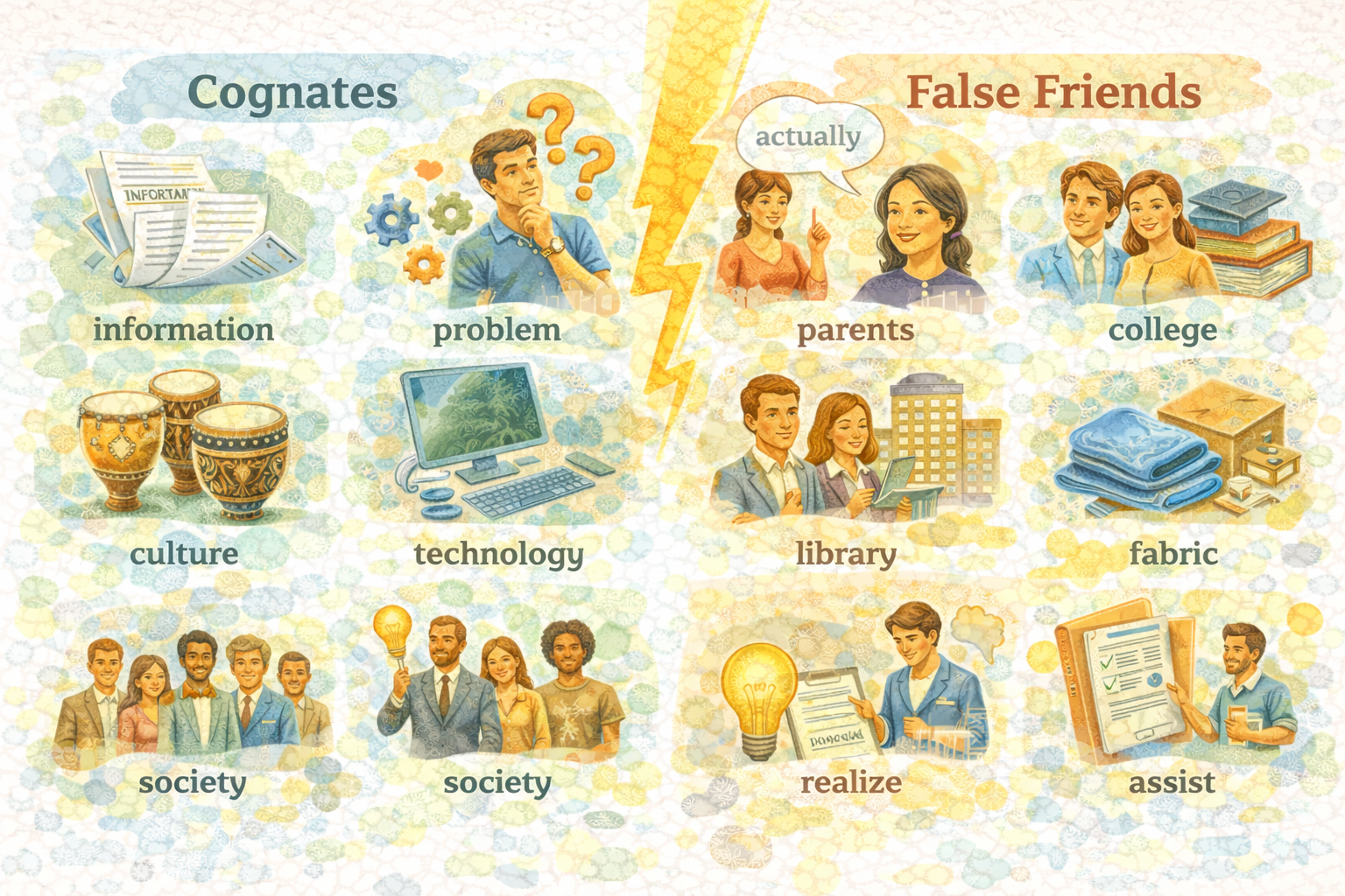 Cognatos e falsos cognatos: os mais frequentes