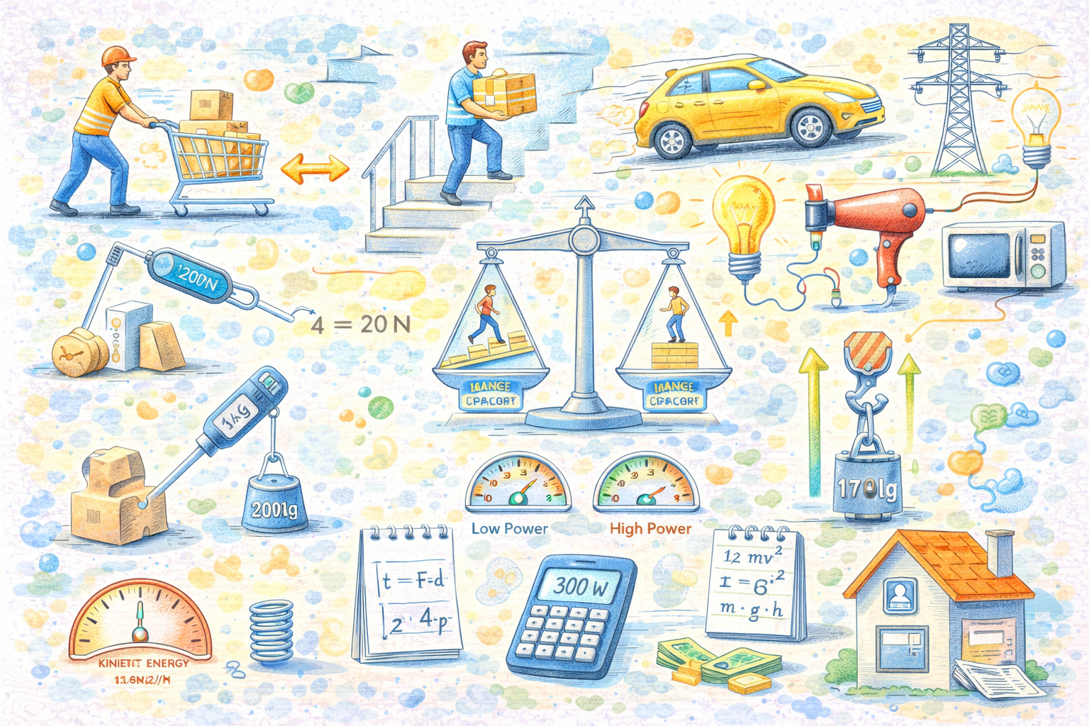 Trabalho, energia e potência: questões “vida real”