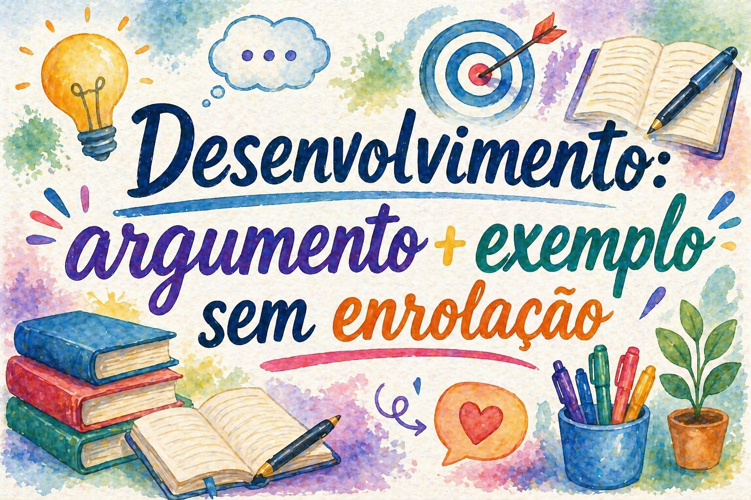 Desenvolvimento: argumento + exemplo sem enrolação ✍️📚