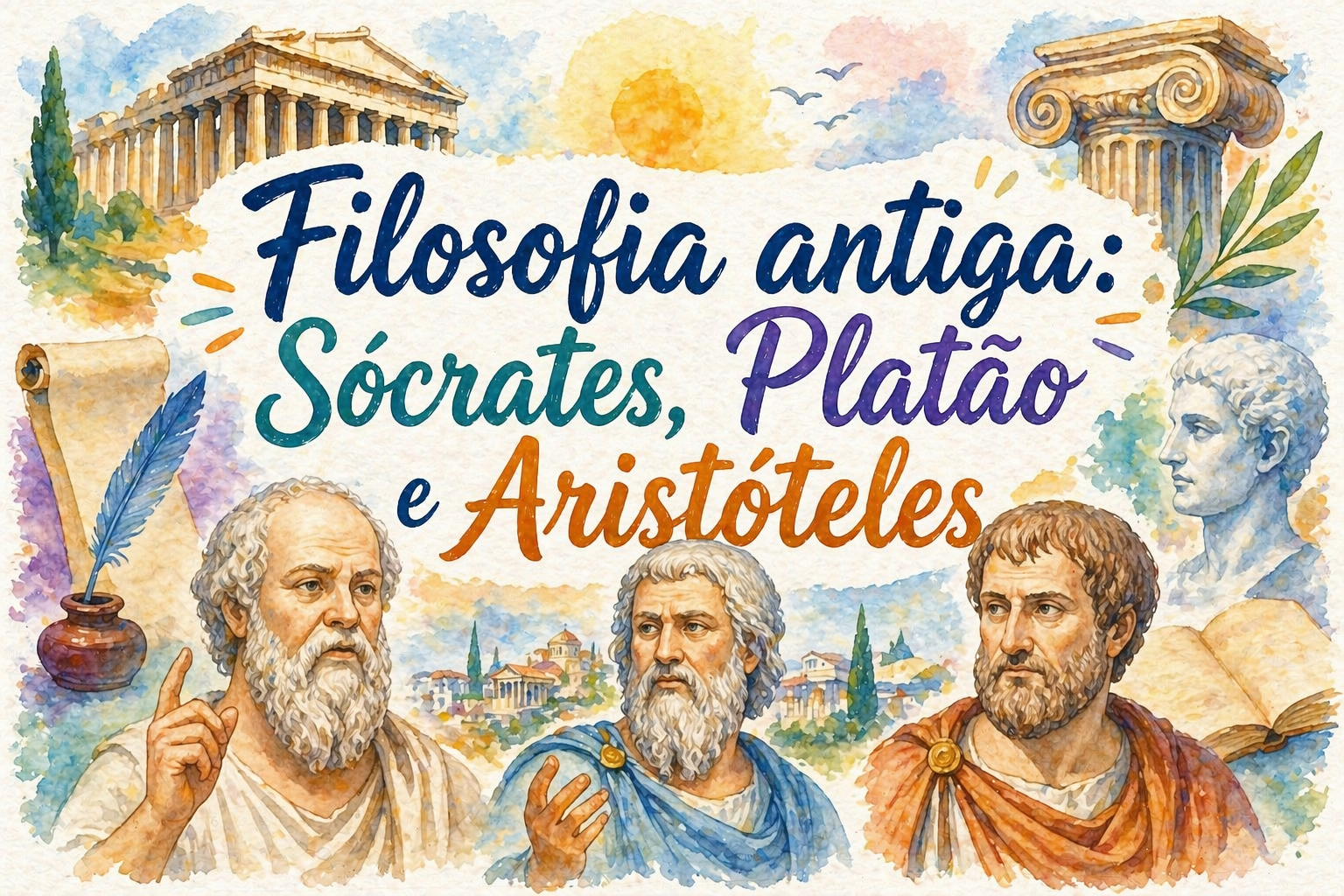 Filosofia Antiga: Sócrates, Platão e Aristóteles 🏛️📚