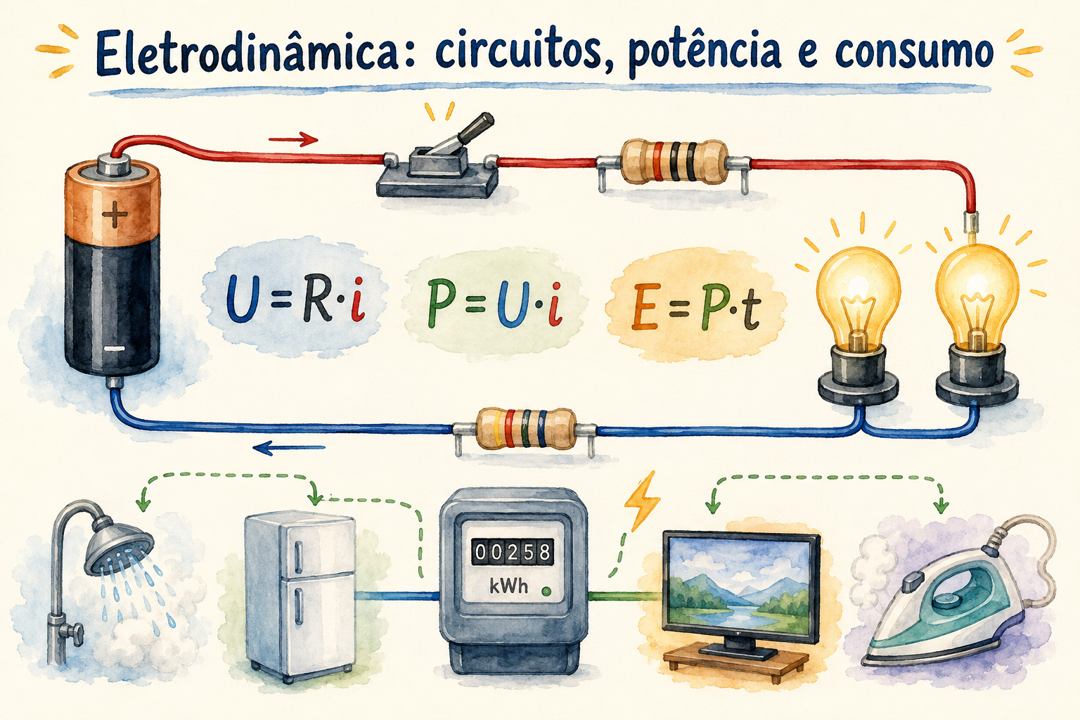 Eletrodinâmica: circuitos, potência e consumo de energia