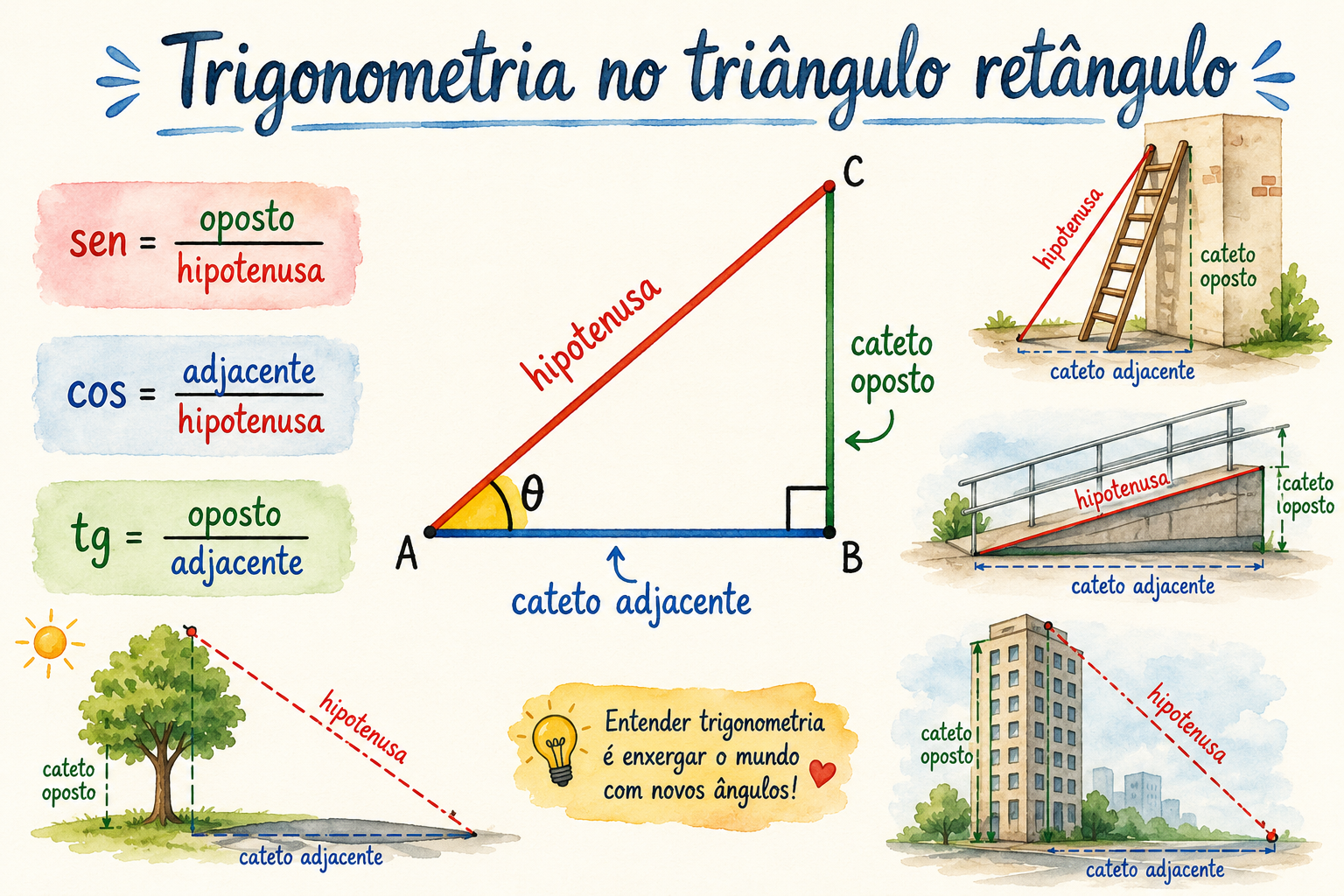 Trigonometria no triângulo retângulo para o Enem